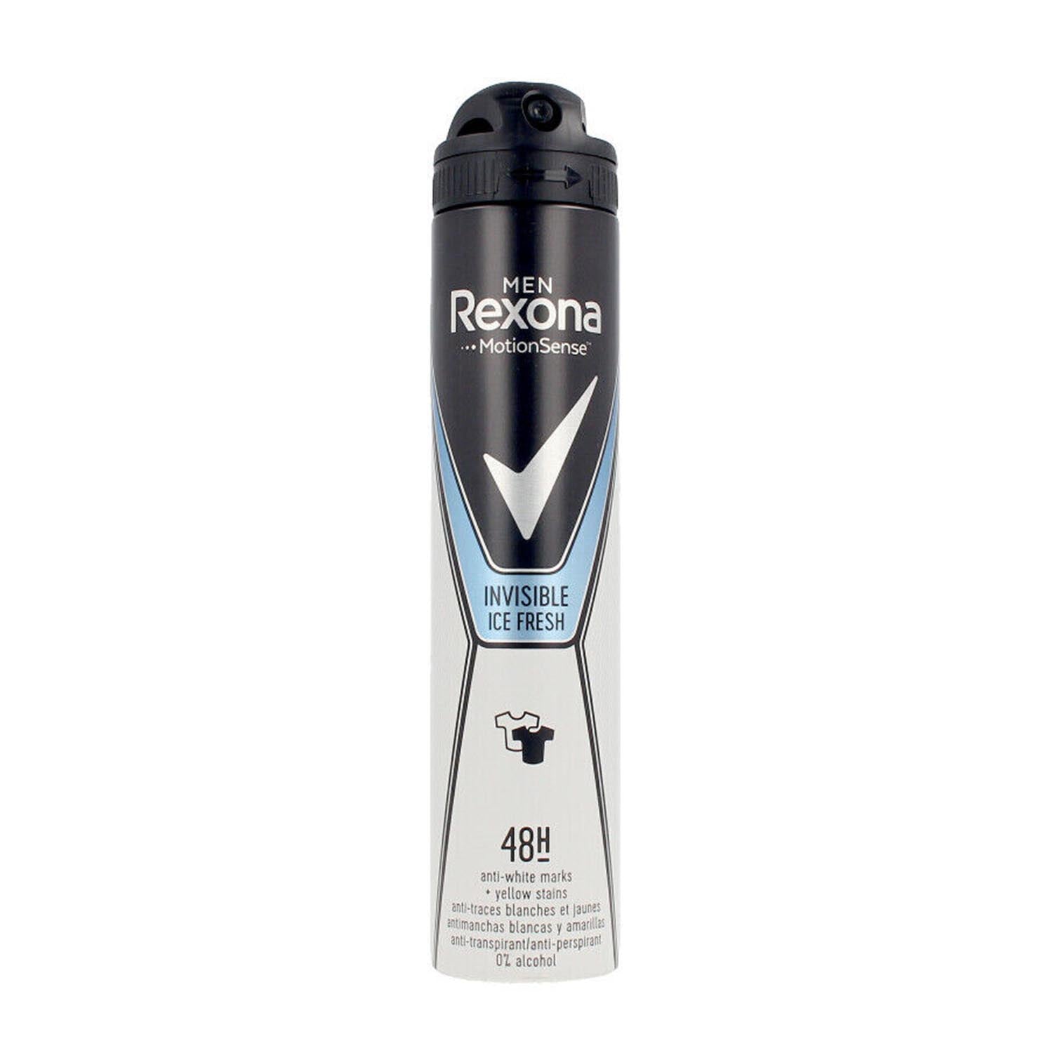 Rexona Men Invisible Desodorante Anti-Manchas Sin Alcohol Ice Fresh 200Ml Vaporizador